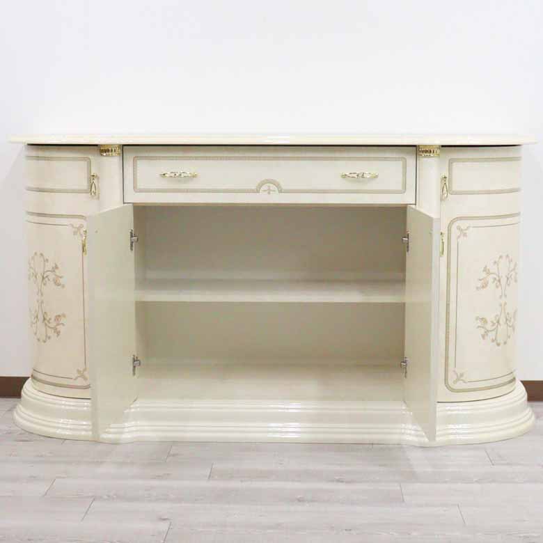 アウトレット品 サルタレッリ フローレンス 4ドアキャビネット アイボリー カップボード