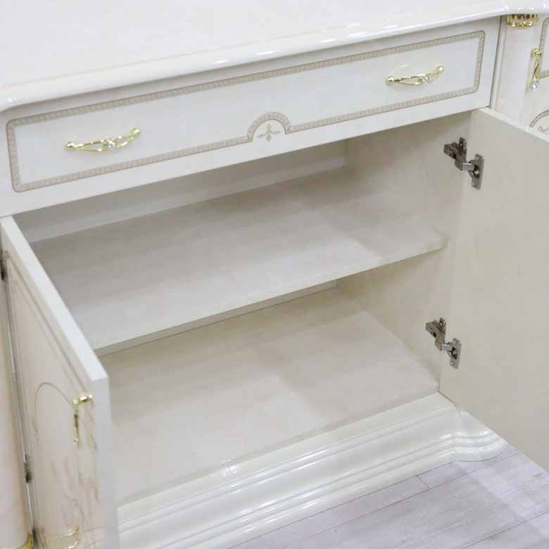 アウトレット品 サルタレッリ フローレンス 4ドアキャビネット アイボリー カップボード