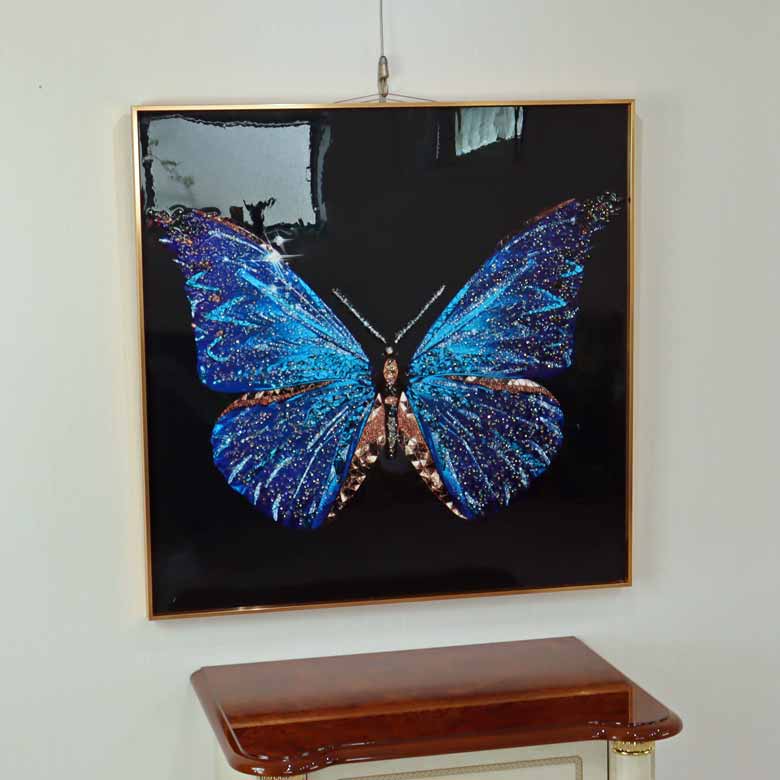アートフレーム バタフライ 80㎝ クリスタルピクチャー ウォールデコ