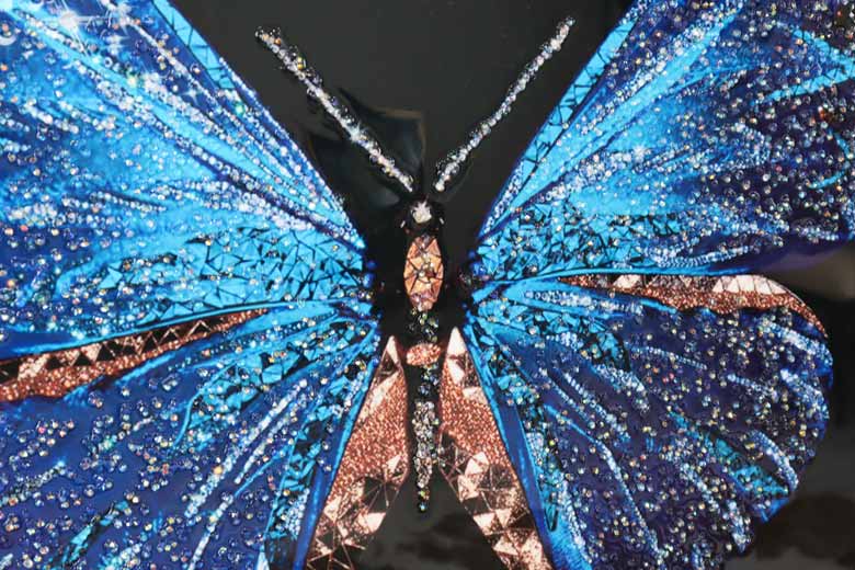 アートフレーム バタフライ 80㎝ クリスタルピクチャー ウォールデコ