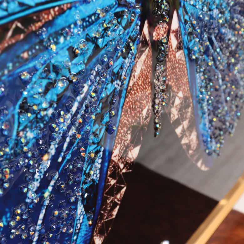 アートフレーム バタフライ 80㎝ クリスタルピクチャー ウォールデコ