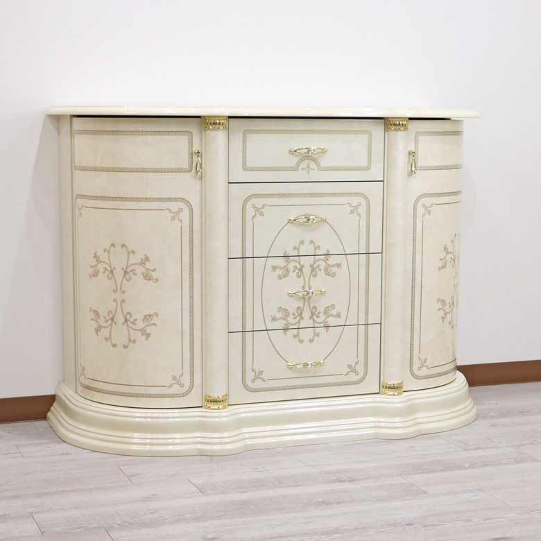 サルタレッリ フローレンス 3ドア サイドボード アイボリー ローキャビネット