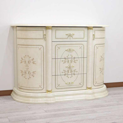 サルタレッリ フローレンス 3ドア サイドボード アイボリー ローキャビネット