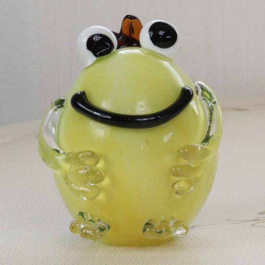 ガラスの置物 カエルM かえる 蛙 オーナメント ガラス雑貨 オブジェ 硝子彫刻