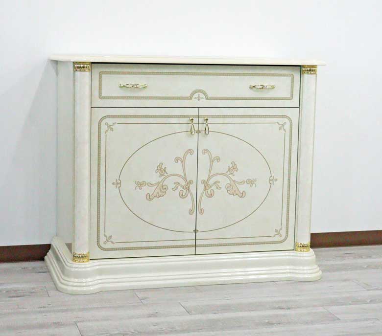 サルタレッリ フローレンス 2ドア サイドボード アイボリー ローキャビネット