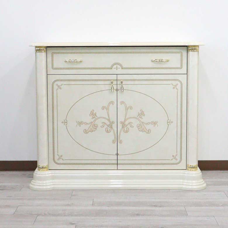 サルタレッリ フローレンス 2ドア サイドボード アイボリー ローキャビネット