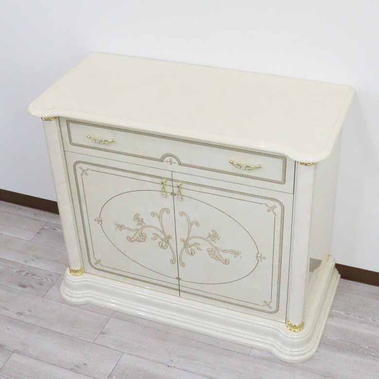 サルタレッリ フローレンス 2ドア サイドボード アイボリー ローキャビネット