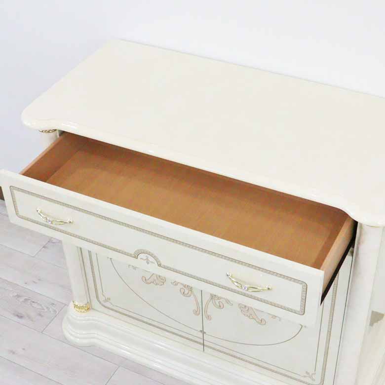 サルタレッリ フローレンス 2ドア サイドボード アイボリー ローキャビネット