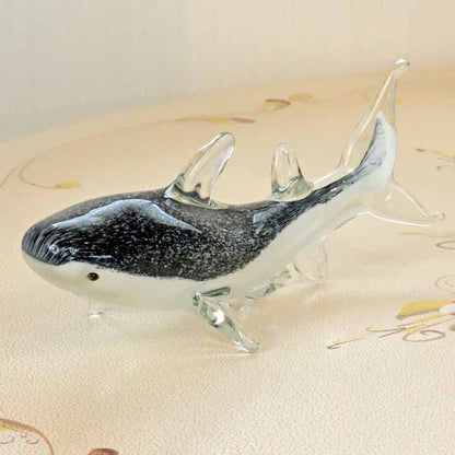 ガラスの置物 サメ シャーク オーナメント ガラス雑貨 オブジェ 硝子彫刻