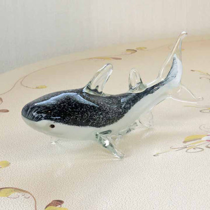 ガラスの置物 サメ シャーク オーナメント ガラス雑貨 オブジェ 硝子彫刻