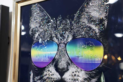 アートフレーム ガット 41㎝ クリスタルピクチャー ウォールデコ 猫