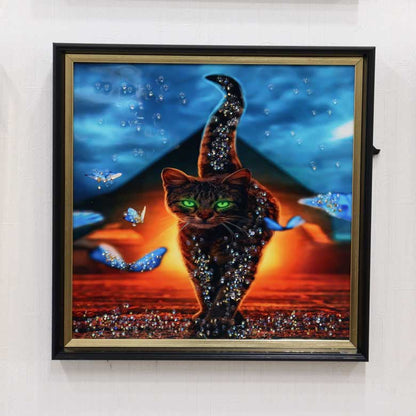 アートフレーム シャット 41㎝ クリスタルピクチャー ウォールデコ 猫