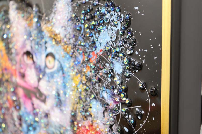 アートフレーム ファンキーキャット 41㎝ クリスタルピクチャー ウォールデコ 猫