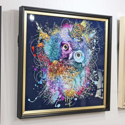 アートフレーム オイレ 41㎝ クリスタルピクチャー ウォールデコ フクロウ