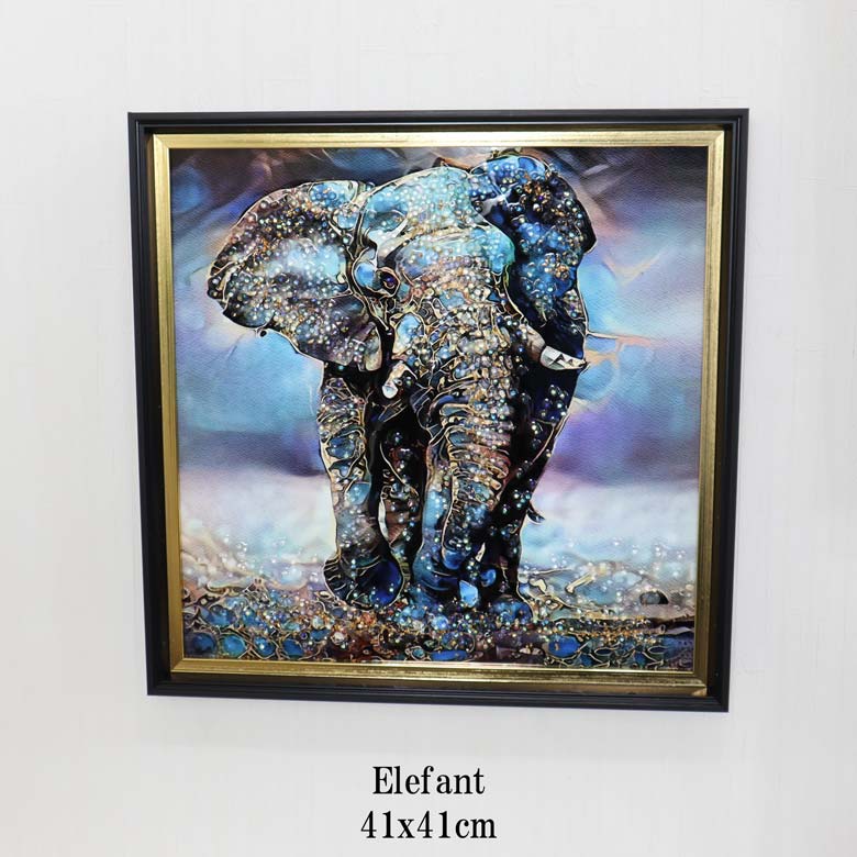 アートフレーム エレファネット 41㎝ クリスタルピクチャー ウォールデコ エレファント