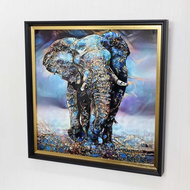 アートフレーム エレファネット 41㎝ クリスタルピクチャー ウォールデコ エレファント
