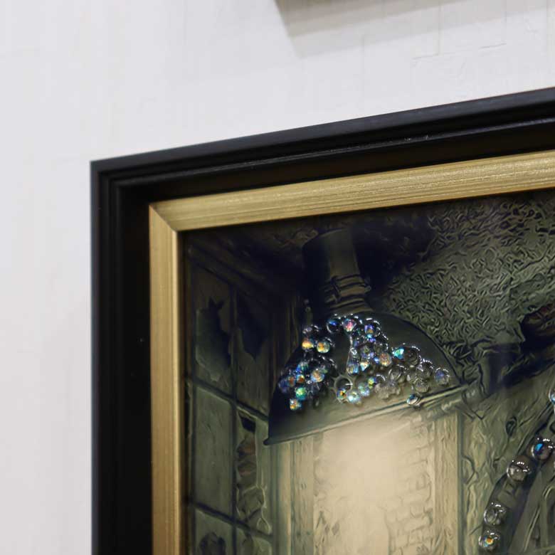 アートフレーム ワンツァルト 41㎝ クリスタルピクチャー ウォールデコ 犬/ピアノ