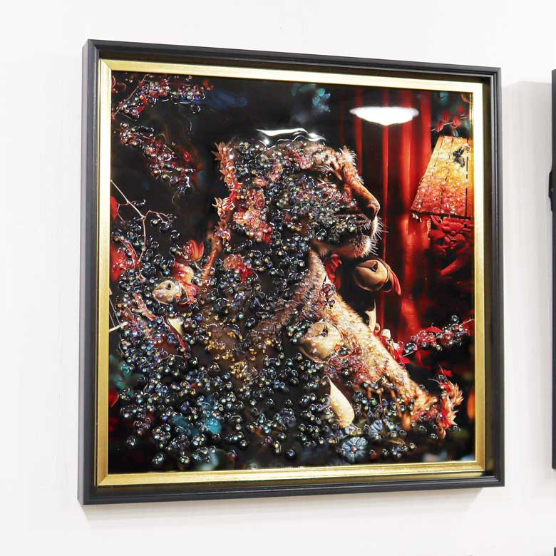 アートフレーム トラピリカ 41㎝ クリスタルピクチャー ウォールデコ 虎/エトピリカ