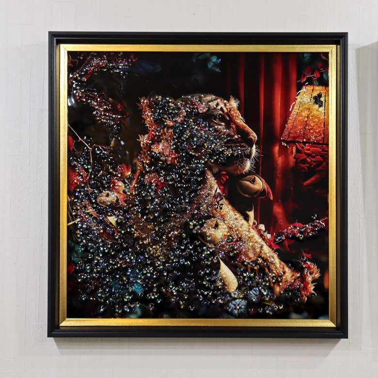 アートフレーム トラピリカ 41㎝ クリスタルピクチャー ウォールデコ 虎/エトピリカ