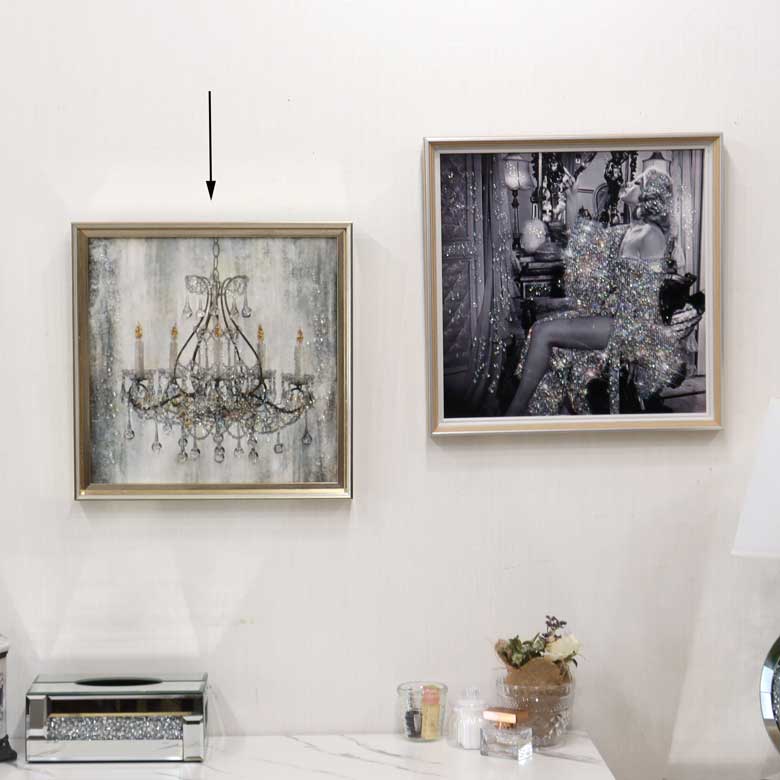 アートフレーム シャンデリア 41㎝ クリスタルピクチャー ウォールデコ