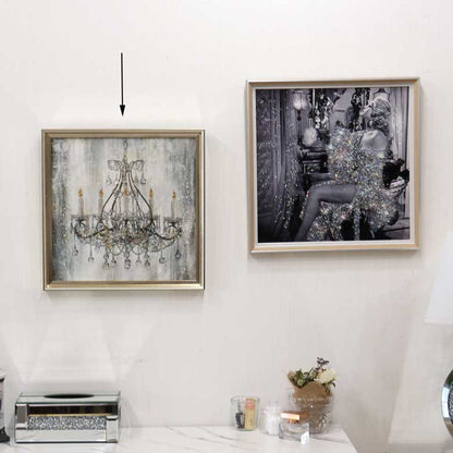 アートフレーム シャンデリア 41㎝ クリスタルピクチャー ウォールデコ