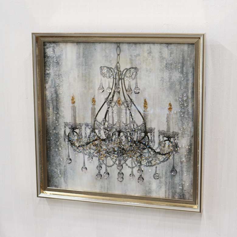 アートフレーム シャンデリア 41㎝ クリスタルピクチャー ウォールデコ