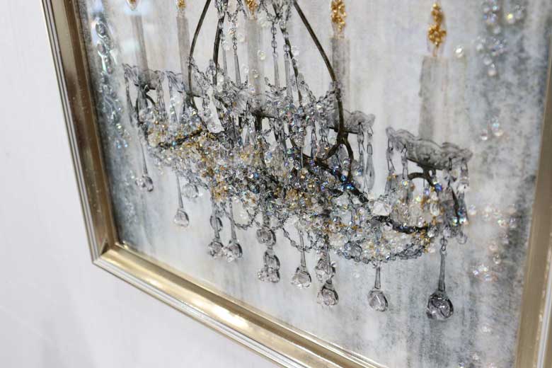 アートフレーム シャンデリア 41㎝ クリスタルピクチャー ウォールデコ