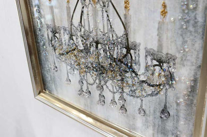 アートフレーム シャンデリア 41㎝ クリスタルピクチャー ウォールデコ