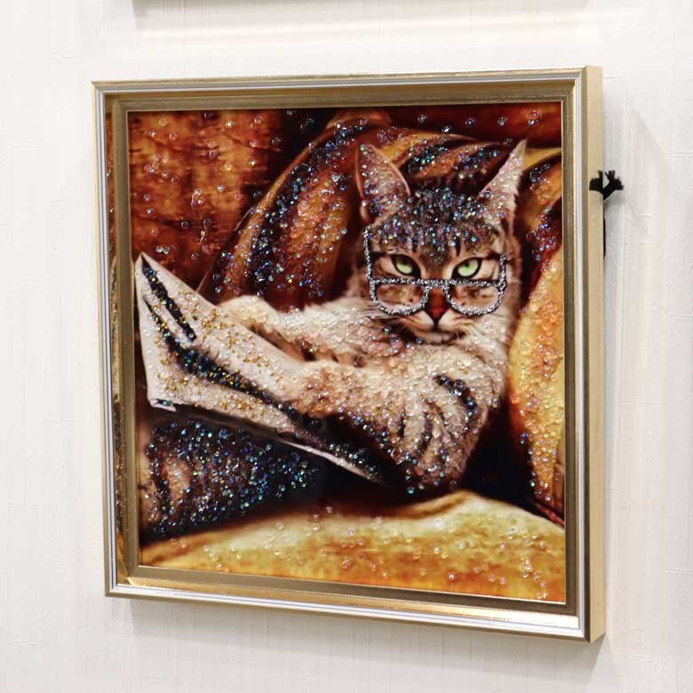 アートフレーム ネコロンデ 41㎝ クリスタルピクチャー ウォールデコ 猫