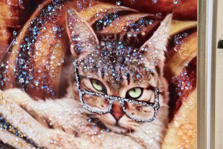 アートフレーム ネコロンデ 41㎝ クリスタルピクチャー ウォールデコ 猫