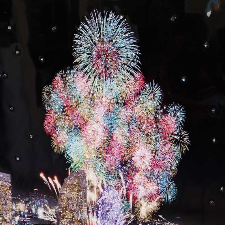 アートフレーム HANABI 花火 53cm クリスタルピクチャー ウォールデコ