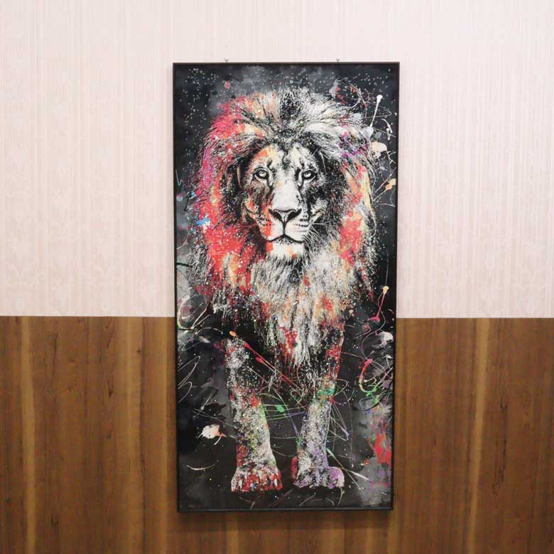 アートフレーム ライオン クリスタルピクチャー ウォールデコ バーテックス
