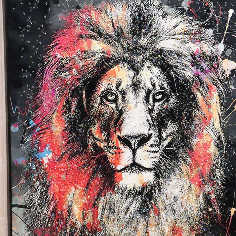 アートフレーム ライオン クリスタルピクチャー ウォールデコ バーテックス