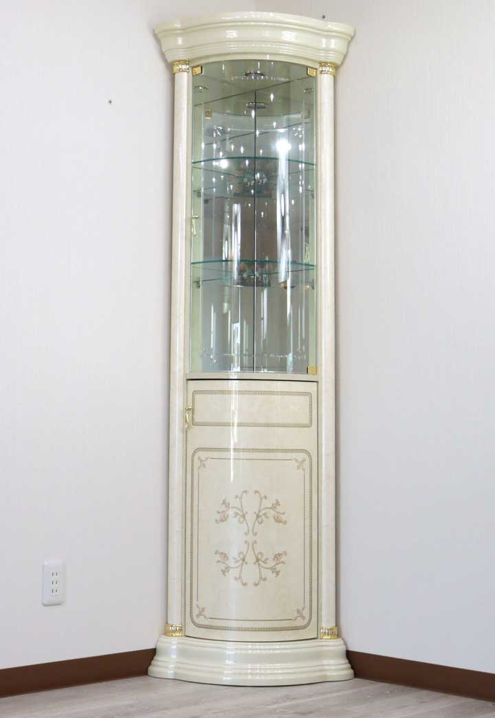 サルタレッリ フローレンス コーナーキャビネット アイボリー カップボード