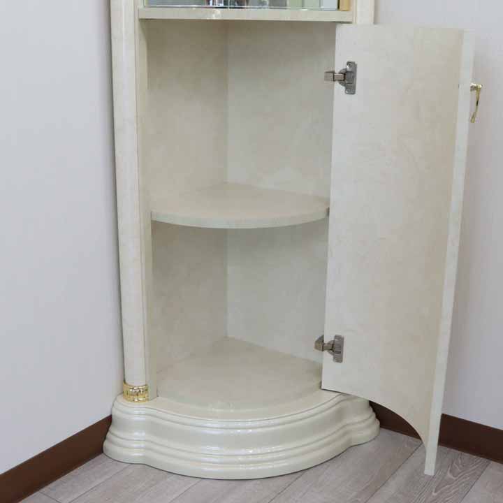サルタレッリ フローレンス コーナーキャビネット アイボリー カップボード