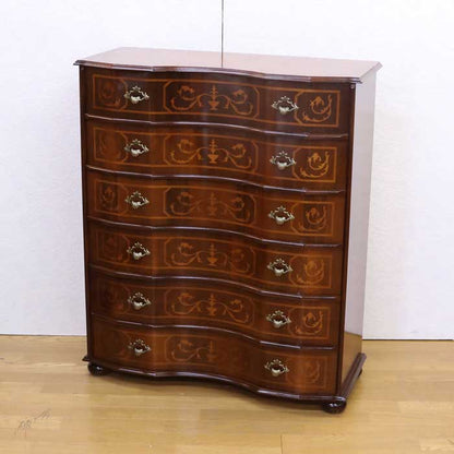 チェスト 6段 87cm 木製 象嵌 045-6/SPA