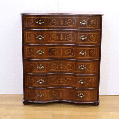 チェスト 6段 87cm 木製 象嵌 045-6/SPA