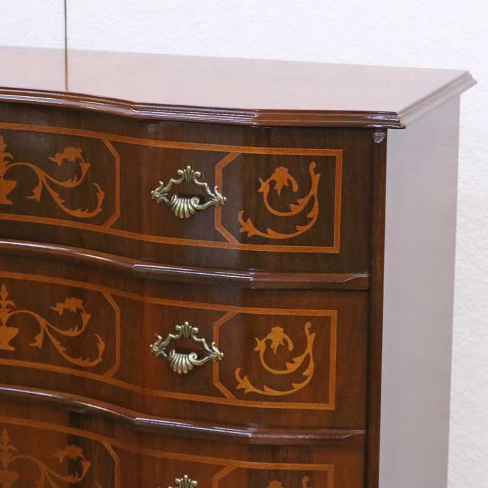 チェスト 6段 87cm 木製 象嵌 045-6/SPA