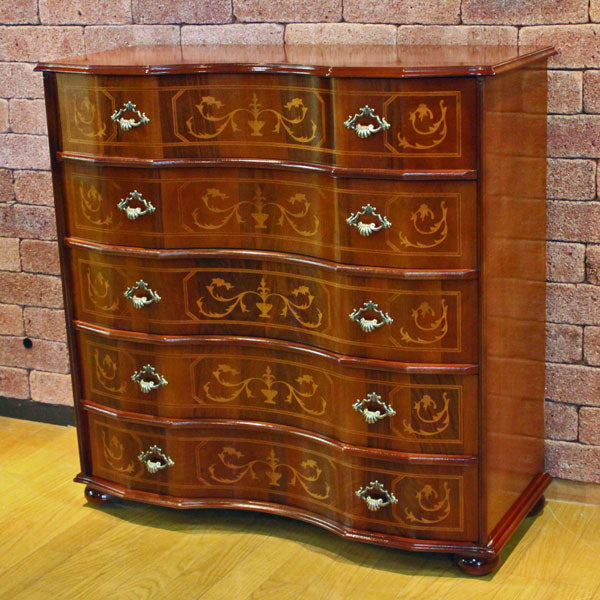 チェスト 5段 87cm 木製 象嵌 045/SPA