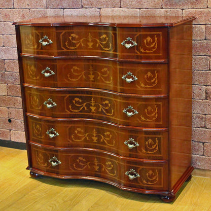 チェスト 5段 87cm 木製 象嵌 045/SPA