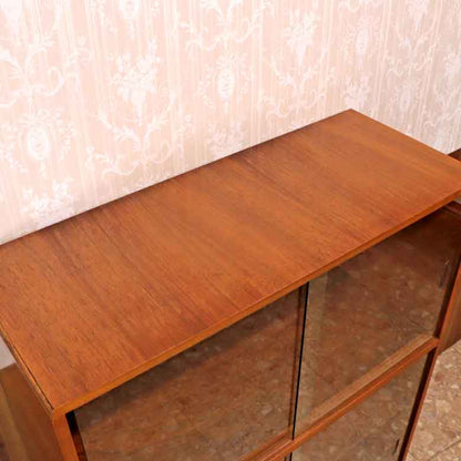 ガラスケース ヴィンテージ キャビネット イギリス チーク 木製