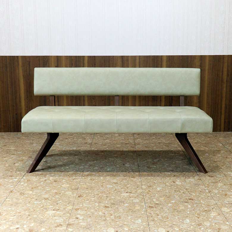 シギヤマ家具 チェア レブル 150cm ソファ ベンチ 合皮 アイボリー ダークブラウン REBEL