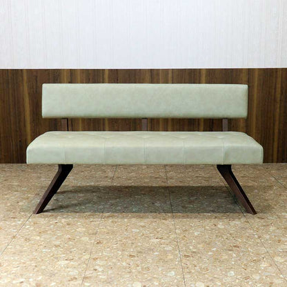 シギヤマ家具 チェア レブル 150cm ソファ ベンチ 合皮 アイボリー ダークブラウン REBEL