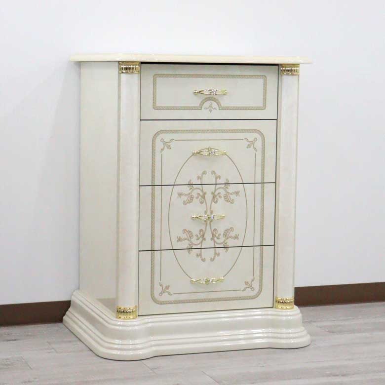 サルタレッリ フローレンス 4段チェストSアイボリー リビングチェスト