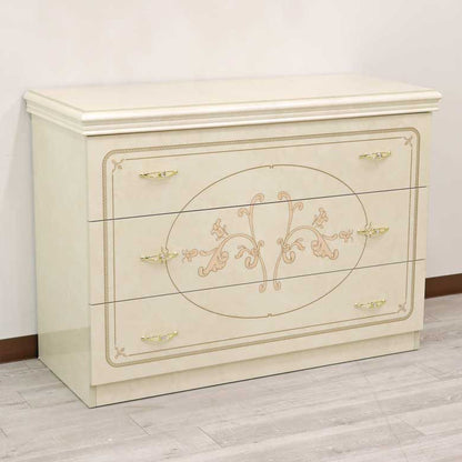 サルタレッリ フローレンス ワイドチェスト 112cm 3引出 アイボリー シングルドレッサー