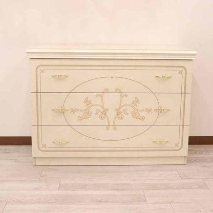 サルタレッリ フローレンス ワイドチェスト 112cm 3引出 アイボリー シングルドレッサー