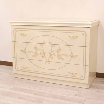 サルタレッリ フローレンス ワイドチェスト 112cm 3引出 アイボリー シングルドレッサー