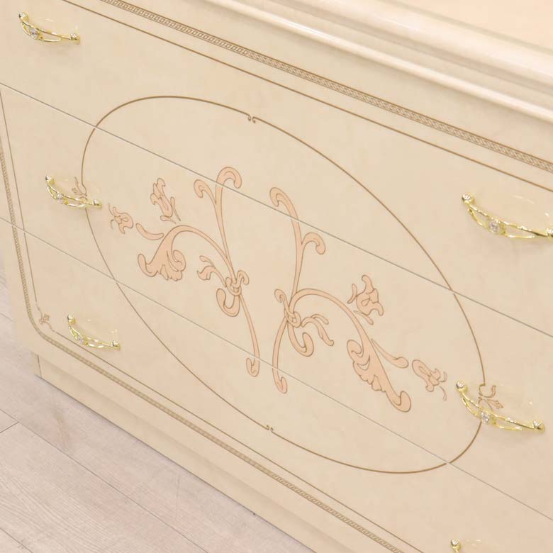 サルタレッリ フローレンス ワイドチェスト 112cm 3引出 アイボリー シングルドレッサー