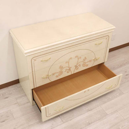 サルタレッリ フローレンス ワイドチェスト 112cm 3引出 アイボリー シングルドレッサー