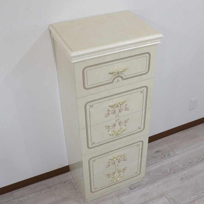 サルタレッリ フローレンス 5段チェスト アイボリー スリムチェスト